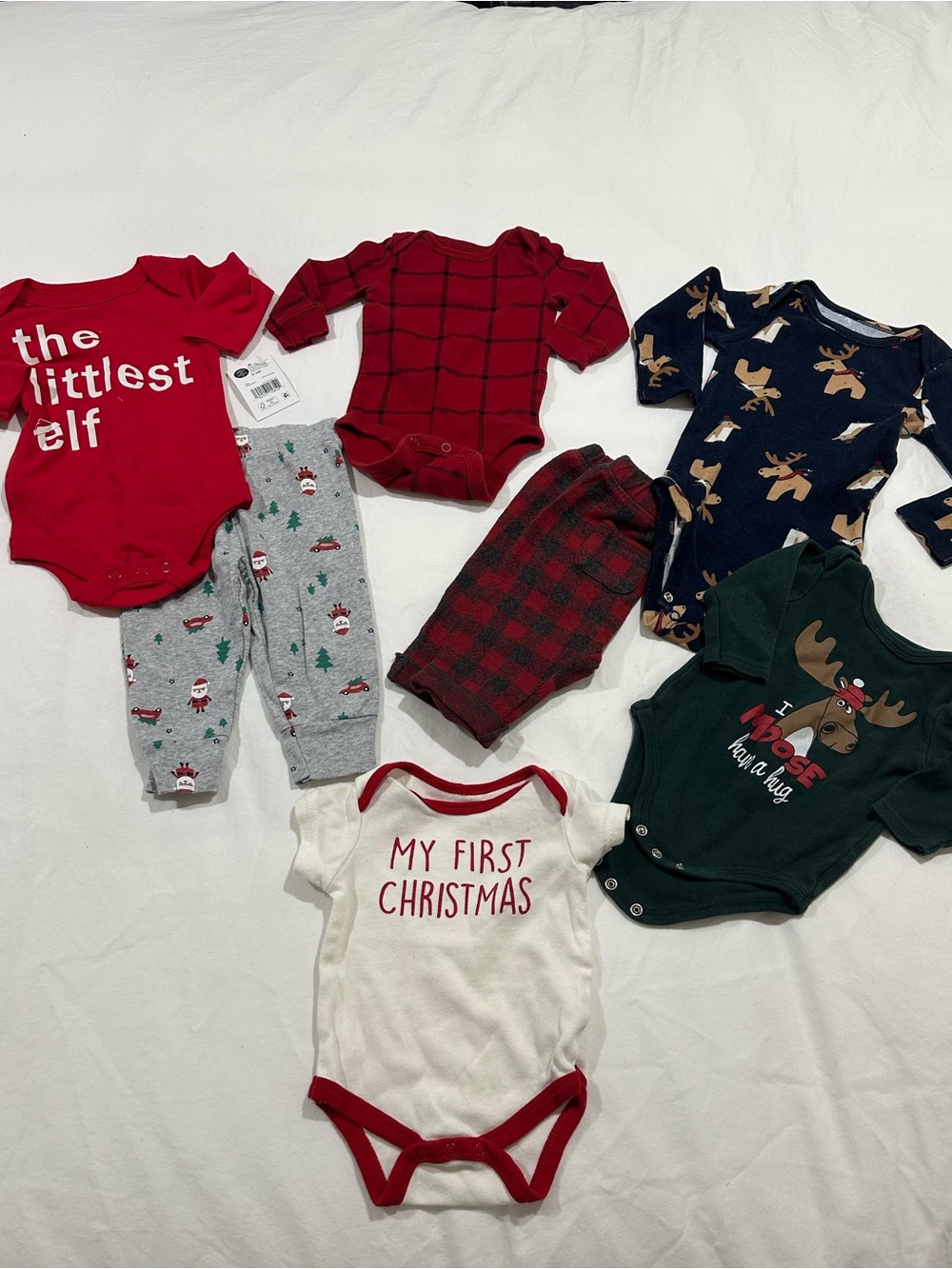 Holiday / Christmas Baby One-Piece & pants Bundle -0-9mo